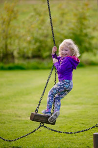 playing in the playpark at Logie Steading