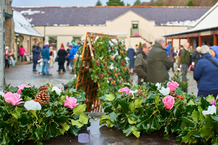 Christmas Wreaths from Greens Nurseries at Logie Steading Christmas Market