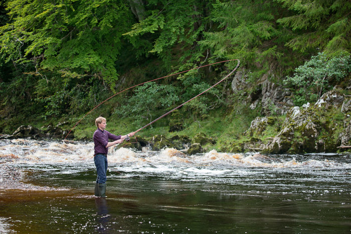 Fishing at Logie on the River Findhorn