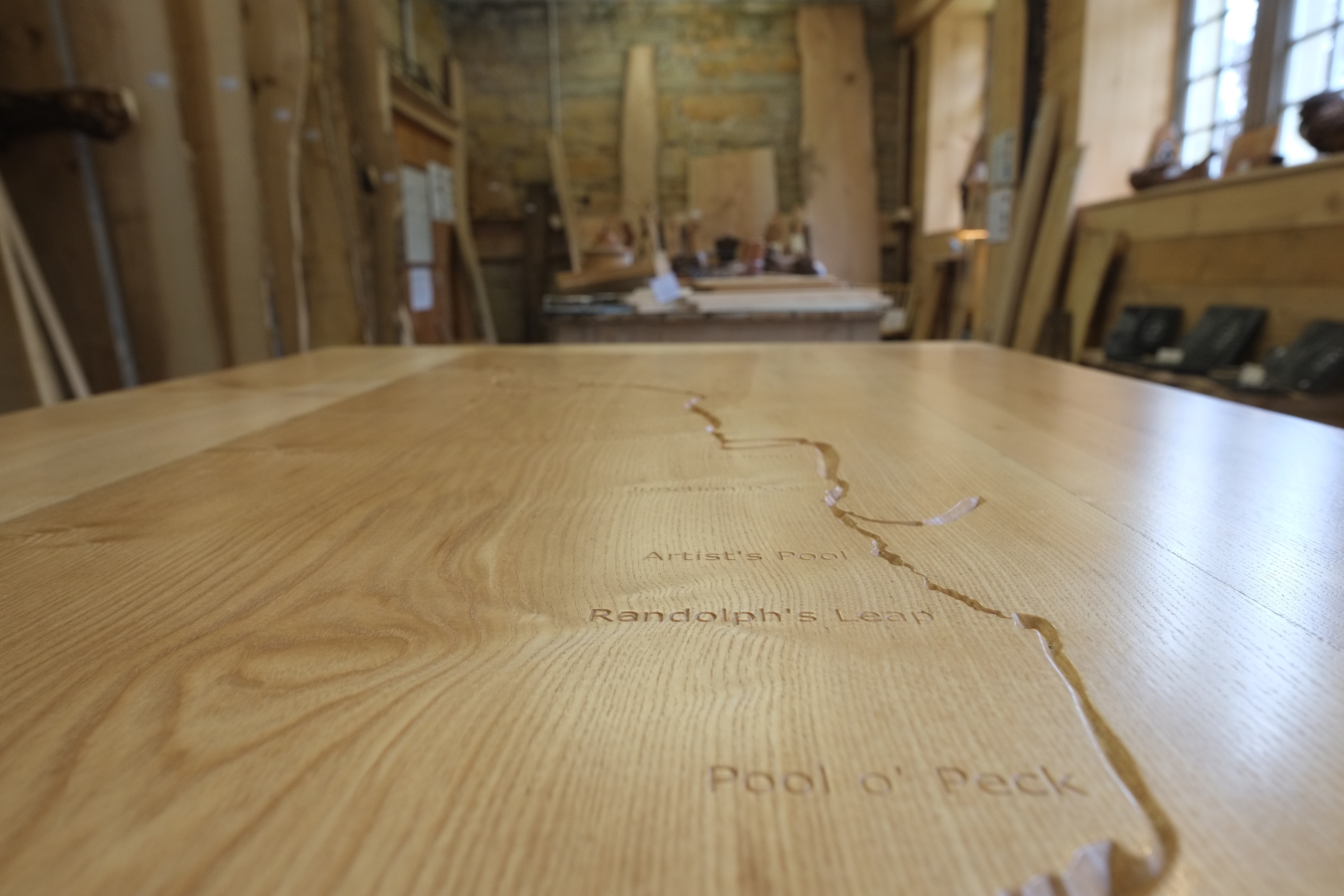 River Table in the Boardroom closeup