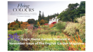 Logie House Garden featured in November issue of The English Garden Magazine